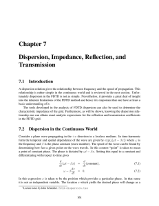 Chapter 7 Dispersion, Impedance, Reflection, and Transmission