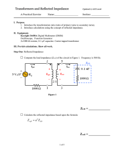 Transformers and Reflected Impedance