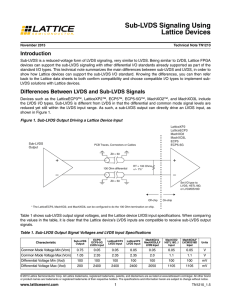 Sub-LVDS Signaling Using Lattice Devices