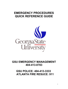 emergency procedures - Georgia State Safety and Security
