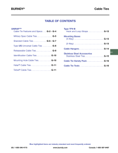 BURNDY® Cable Ties TABLE OF CONTENTS