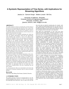 A Symbolic Representation of Time Series, with Implications for