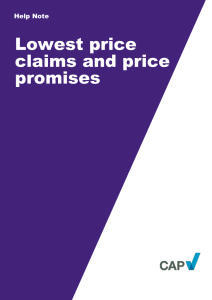 Lowest price claims and promises