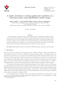 A simple correlation to estimate global solar irradiation on a