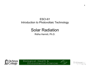 Solar Radiation - De Anza College
