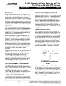 Trickle Charging Lithium Batteries with the ISL1208 and