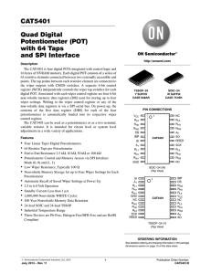 CAT5401 - Quad Digital Potentiometer (POT) with 64 Taps and SPI