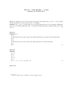 Math 1A — UCB, Fall 2010 — A. Ogus Solutions1 for Problem Set 3