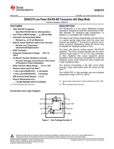 DS36C279 Low Power EIA-RS-485 Transceiver with Sleep Mode