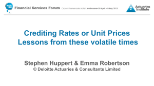 Crediting Rates or Unit Prices Lessons from these volatile times