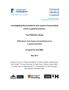 Investigating the prevalence and causes of prescribing errors