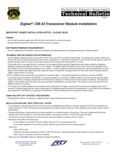 Zigbee® / ZM-24 Transceiver Module Installation