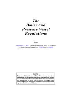 Boiler and Pressure Vessel Regulations