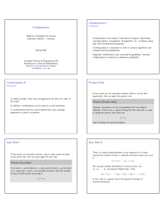 Combinatorics Combinatorics I Combinatorics II Product Rule Sum