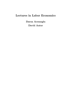 Lectures in Labor Economics