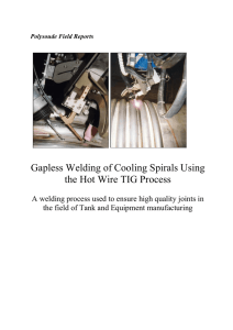 Gapless Welding of Cooling Spirals Using the Hot Wire TIG Process
