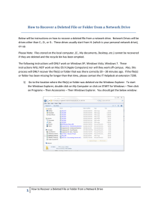 How to Recover a Deleted File or Folder from a Network Drive