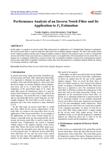 Performance Analysis of an Inverse Notch Filter and Its Application