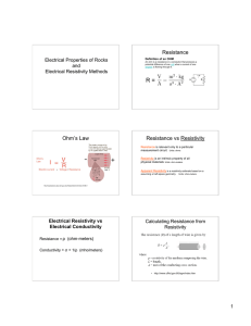 Resistance Ohm`s Law Resistance vs Resistivity