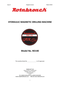 HYDRAULIC MAGNETIC DRILLING MACHINE Model No. RD140