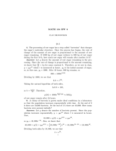 MATH 104 HW 6 §6.5 4. The processing of raw sugar has a step