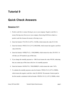 Tutorial 9 Quick Check Answers