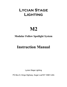 Lycian Stage Lighting Instruction Manual