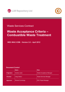 Waste Acceptance Criteria - Low Level Waste Repository Ltd