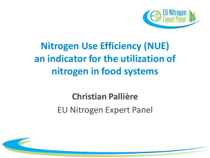 Nitrogen Use Efficiency (NUE) an indicator for the utilization of