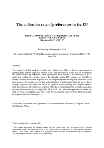 The utilization rate of preferences in the EU
