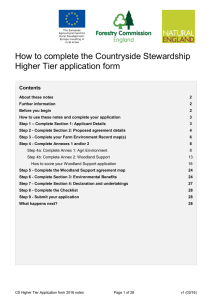 how to complete the Higher Tier application form