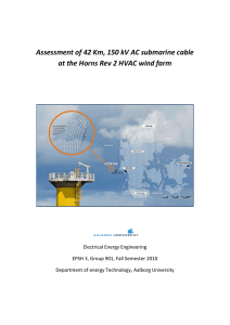 Assessment of 42 Km, 150 kV AC submarine cable at the
