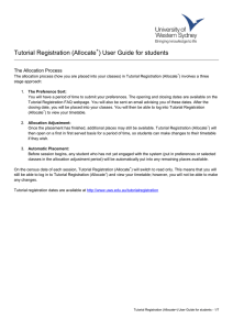 Tutorial Registration (Allocate ) User Guide for students