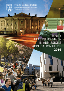 trinity feasibility study in admissions application guide 2016