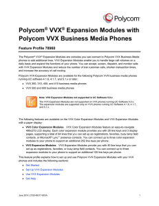 Feature Profile 78960: Polycom VVX Expansion Modules with