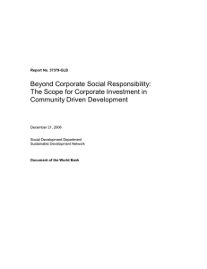 Beyond Corporate Social Responsibility: The Scope for Corporate