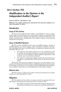 Modifications to the Opinion in the Independent Auditor`s