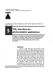 Ti02 thin films for photocatalytic applications