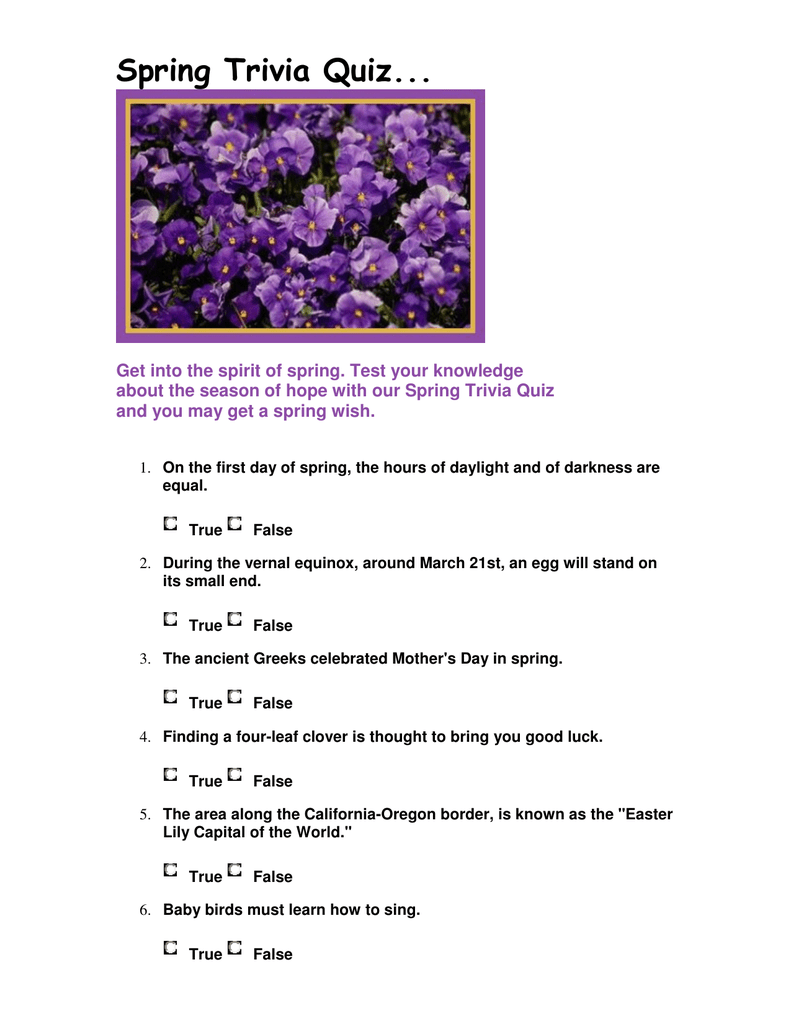 Quiz Questions About Spring With Answers Quiz Questions And Answers