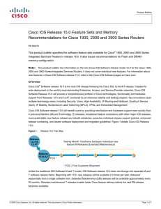 Cisco IOS Release 15.0 Feature Sets and Memory