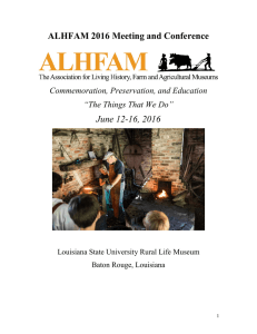 ALHFAM 2016 Meeting and Conference June 12