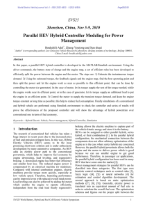 Parallel HEV Hybrid Controller Modeling for Power - EVS-24