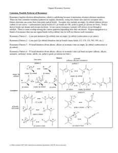 Common, Possible Patterns of Resonance Resonance implies