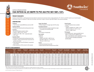 Southwire Spec - C40 - CSA HVTECK AL 3c 90EPR 5KV 100% 133