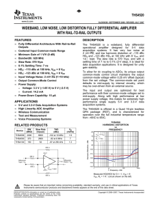 Wideband, Low Noise, Low Distortion, Fully Differential Amplifier
