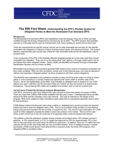 The RIN Fact Sheet - Clean Fuels Development Coalition