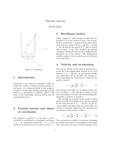 2. Particle motion