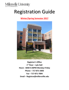 Registration Guide - Millersville University