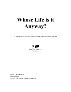 Whose Life is it Anyway? - Mental Health Foundation