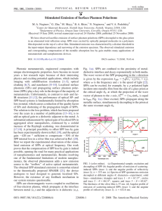 Stimulated Emission of Surface Plasmon Polaritons